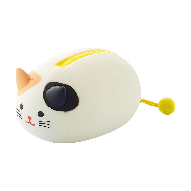 LIHIT LAB PuniLabo Mini Zipper Pouch, Horizontal, 2.2" x 2.7", Calico Cat (A7780-7), Small - Image 1
